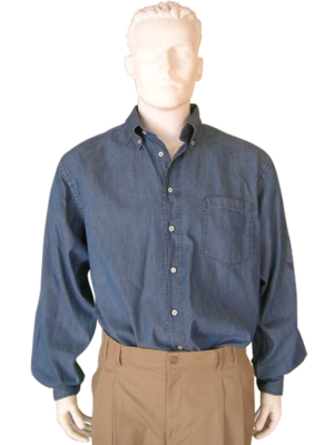 CAMISA DEMIN MANGA LARGA REGULAR FIT AZUL