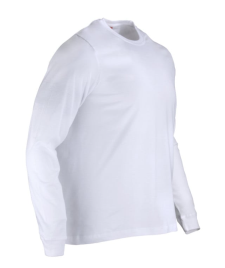 POLERA POLO ALGODON UNISEX MANGA LARGA BLANCO - Imagen 3